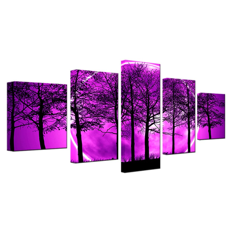 Framed 5 Panels - Forest