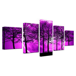 Framed 5 Panels - Forest