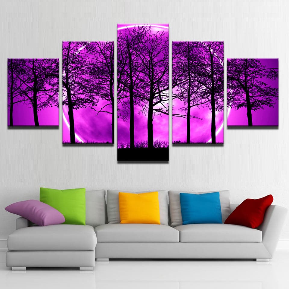Framed 5 Panels - Forest