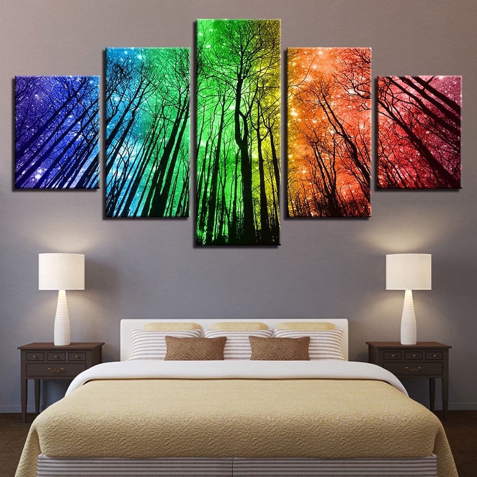 Framed 5 Panels - Forest