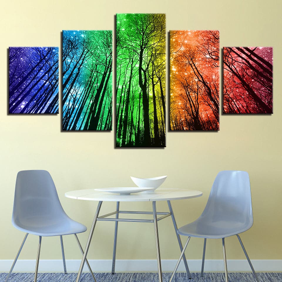Framed 5 Panels - Forest