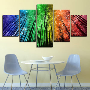 Framed 5 Panels - Forest