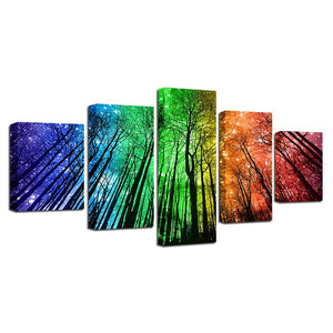Framed 5 Panels - Forest