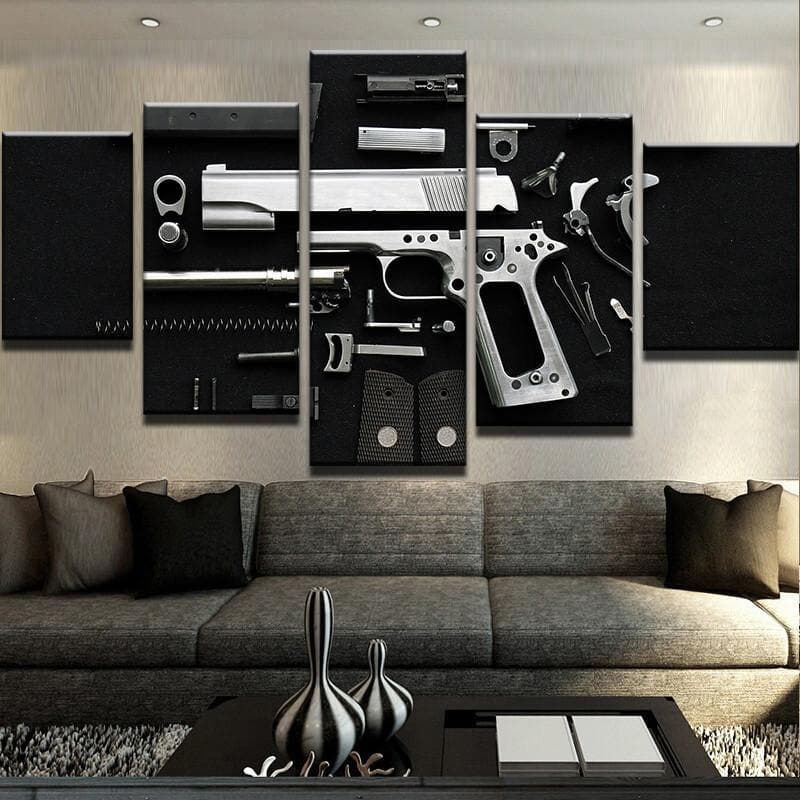 Framed 5 Panels - Gun