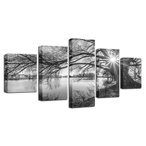 Framed 5 Panels - Tree