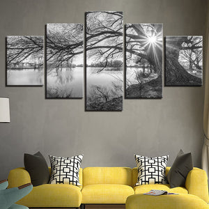 Framed 5 Panels - Tree