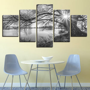 Framed 5 Panels - Tree