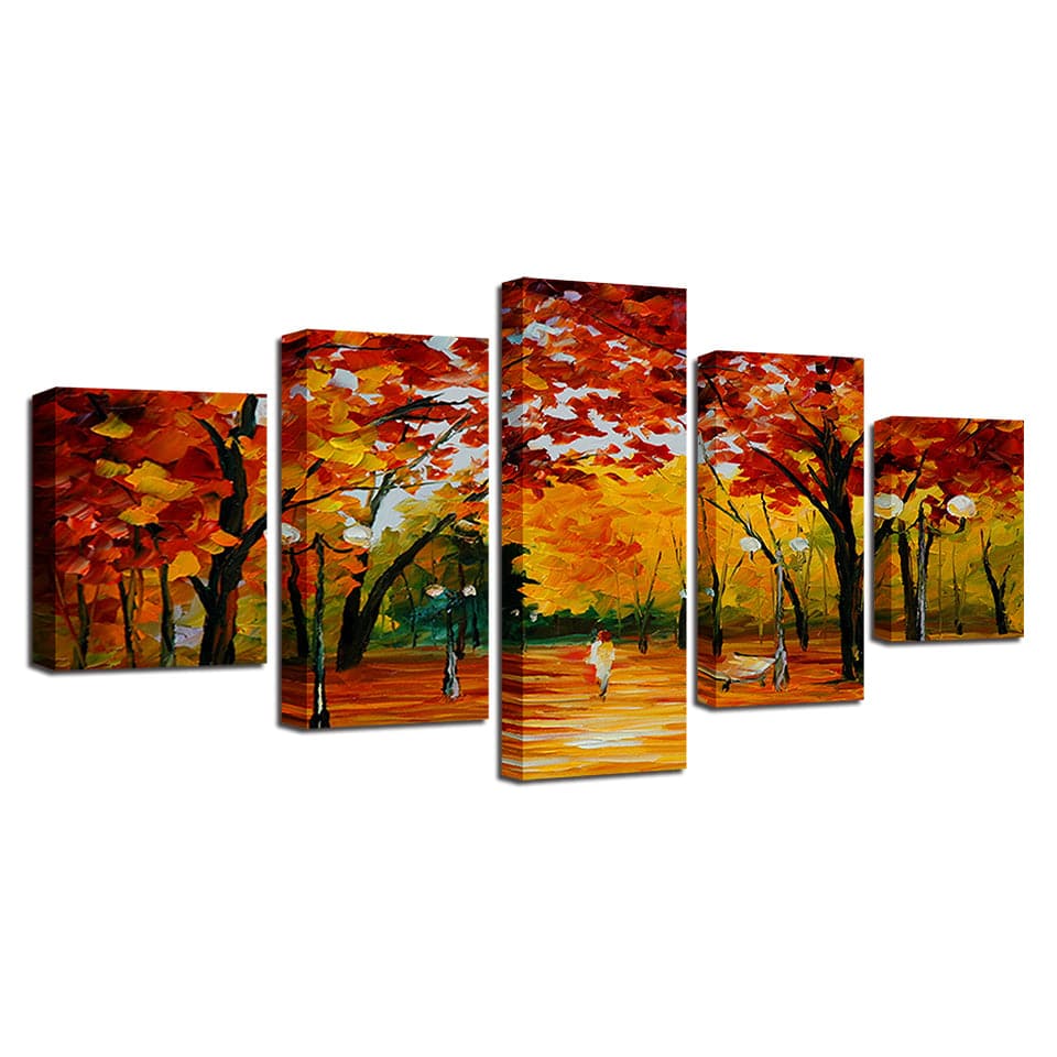Framed 5 Panels - Autumn