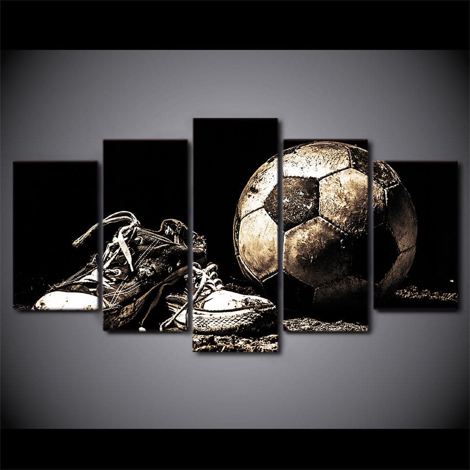 Pine Stretched  Framed 5 Panels - Football