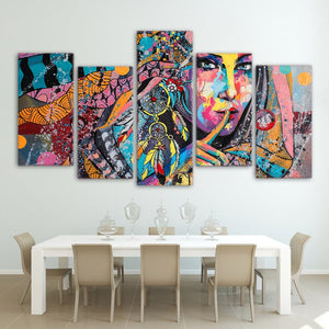 Framed 5 Panels - Abstract