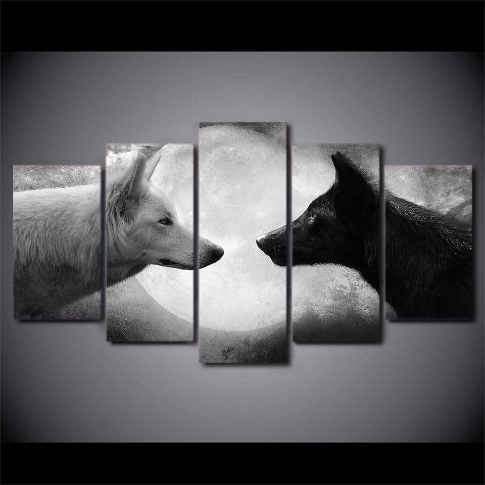 Framed 5 Panels - Wolfs
