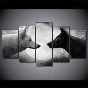 Framed 5 Panels - Wolfs
