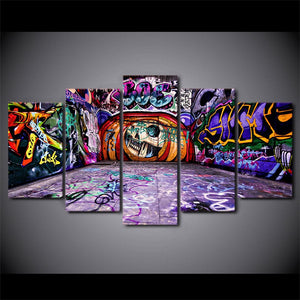 Framed 5 Panels - Graffiti