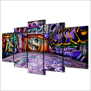 Framed 5 Panels - Graffiti