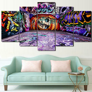 Framed 5 Panels - Graffiti