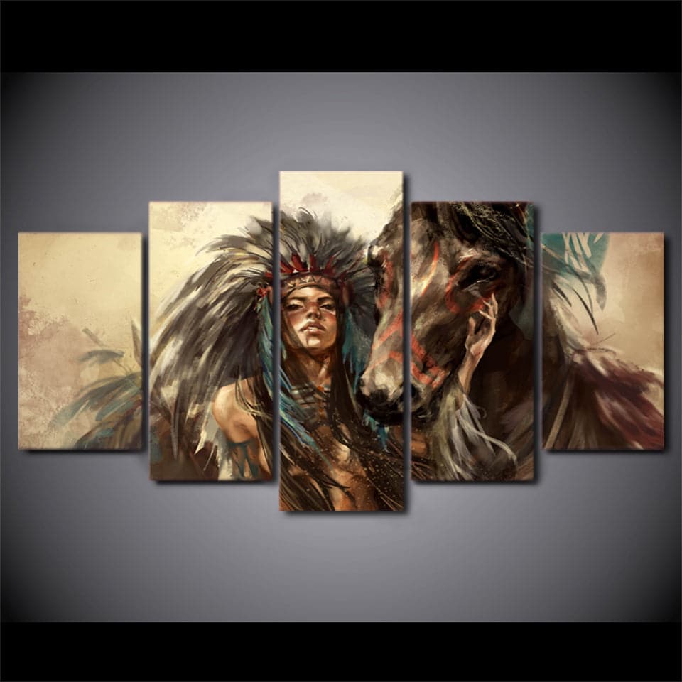 Pine Stretched  Framed 5 Panels - Indiana Women