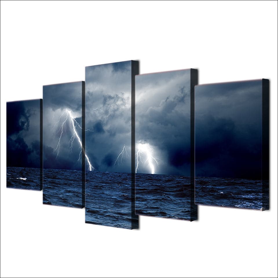 Framed 5 Panels - Lightning