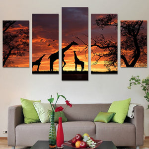 Framed 5 Panels - Africa
