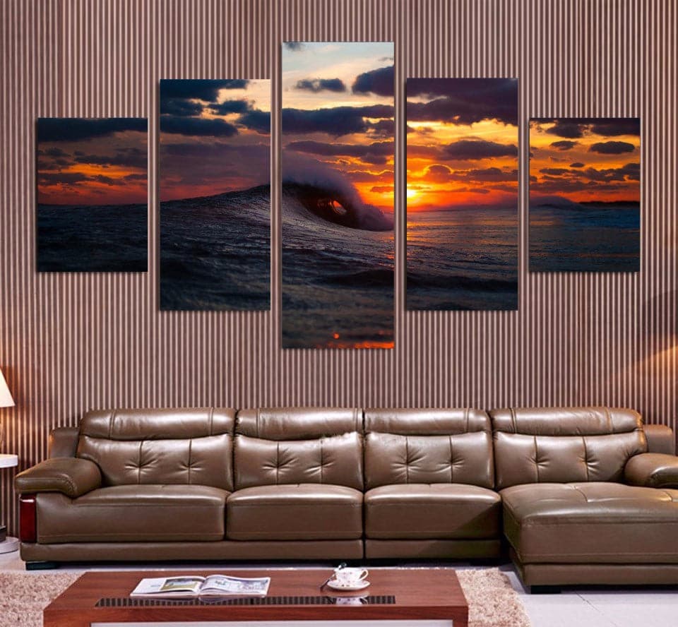 Framed 5 Panels - Sunrise