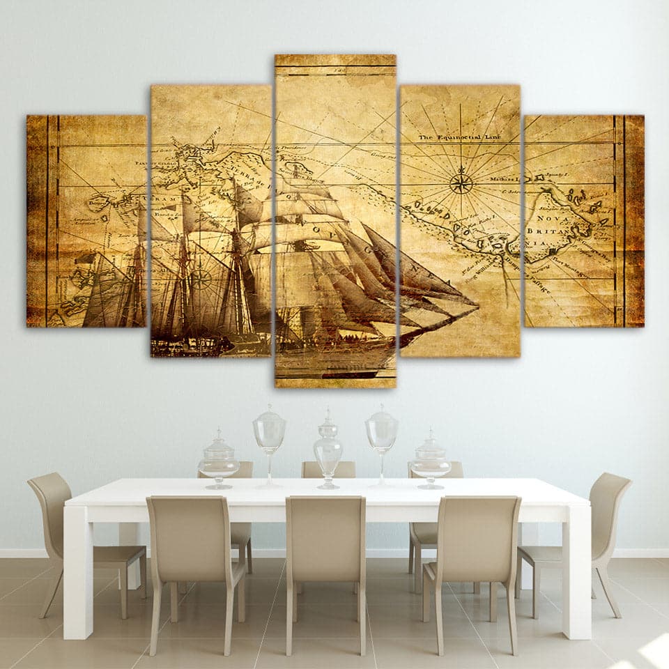 Framed 5 Panels - Sailing Expedition