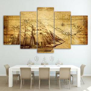 Framed 5 Panels - Sailing Expedition