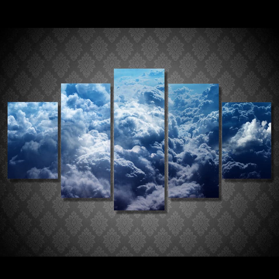 Framed 5 Panels - Cloud