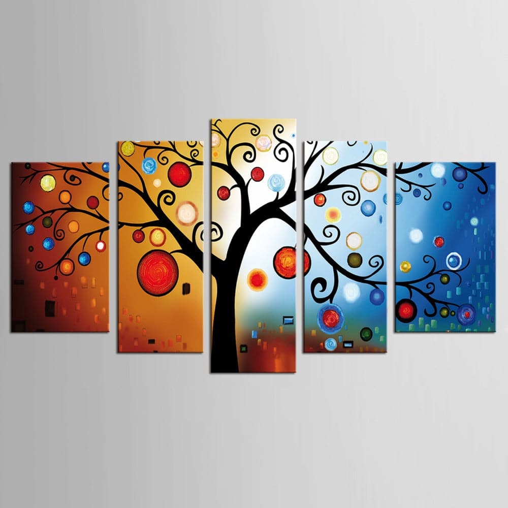 Framed 5 Panels - Tree