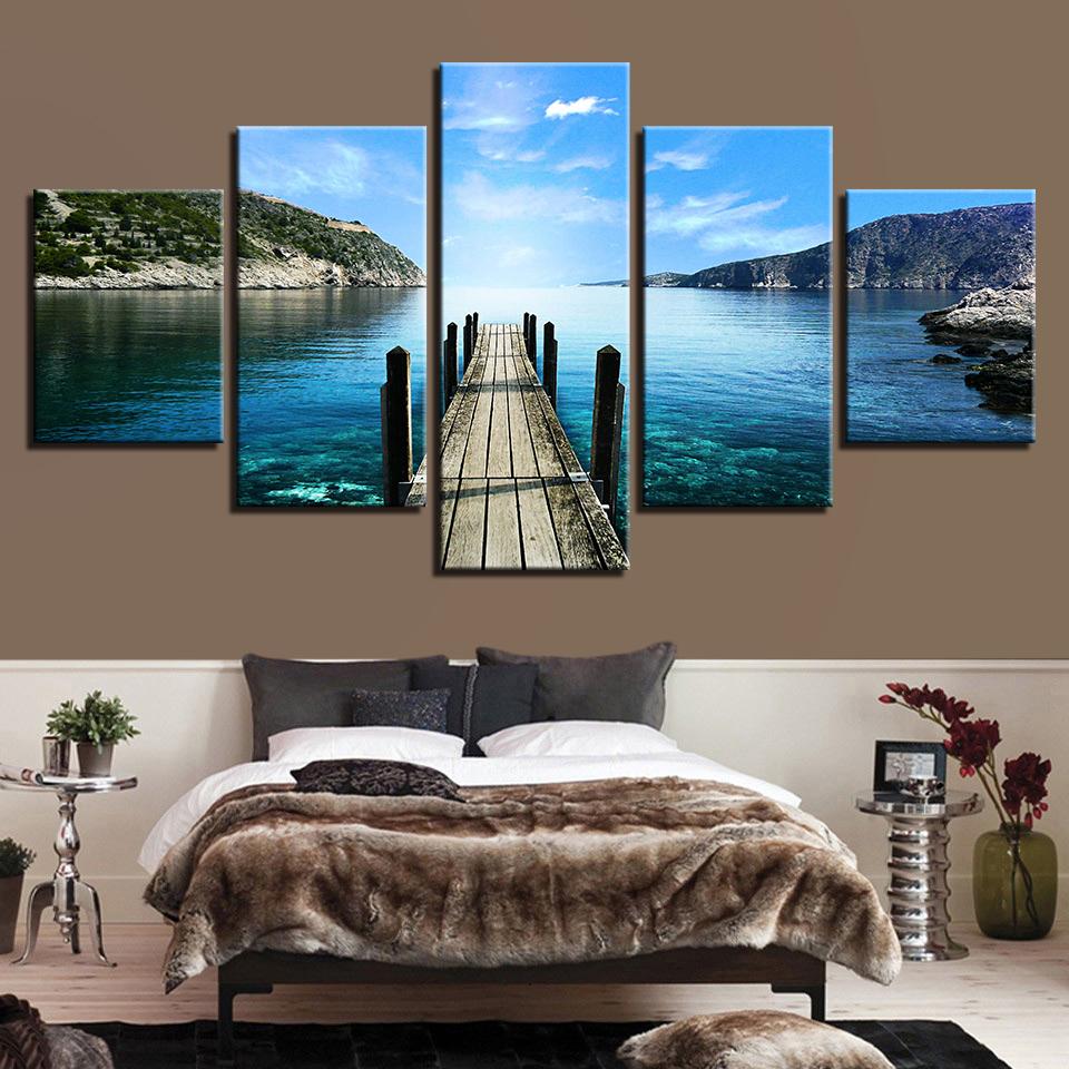 Pine Stretched  Framed 5 Panels - Landscape