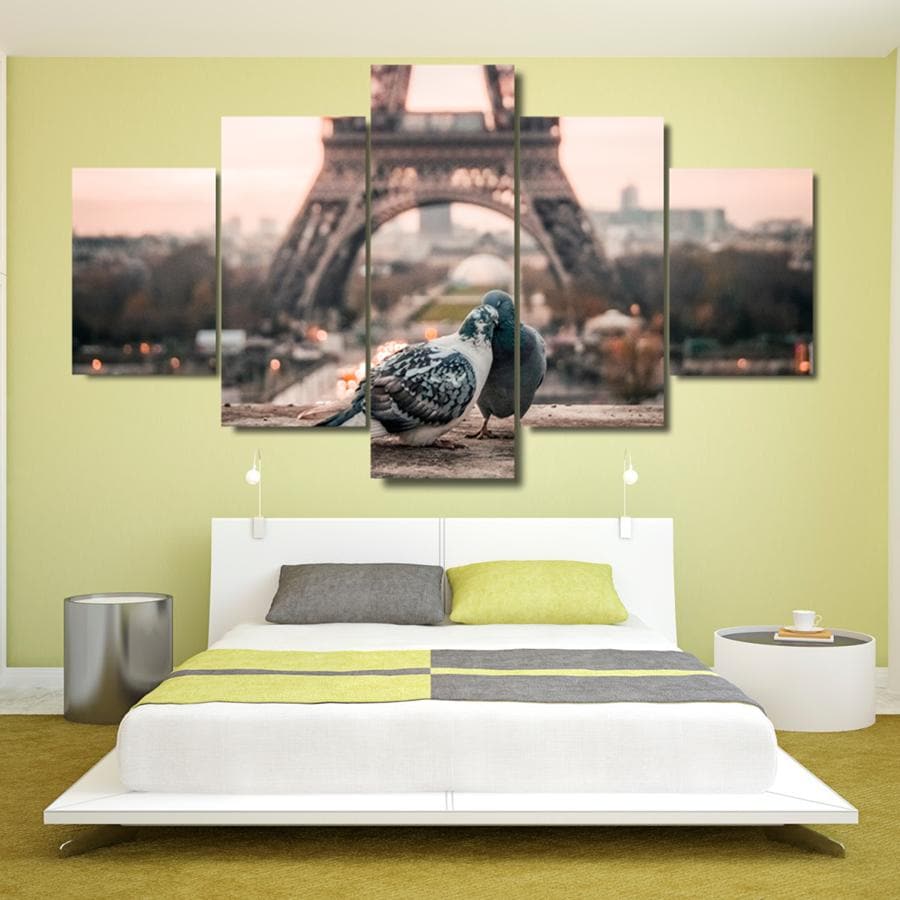 Pine Stretched  Framed 5 Panels - Love