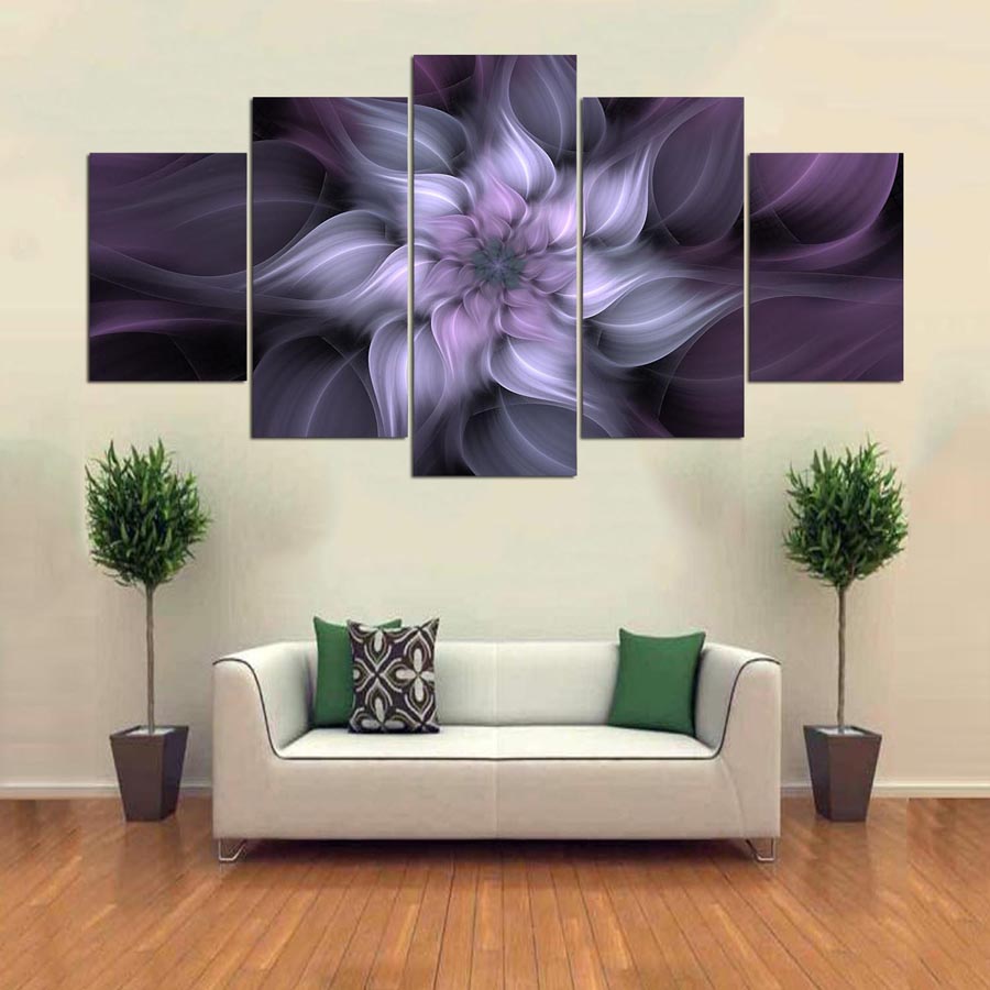 Framed 5 Panels - Flower