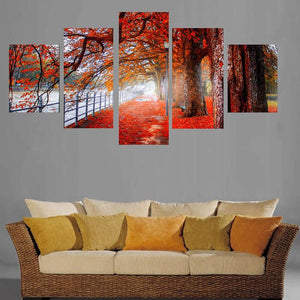 Framed 5 Panels - Red Frost