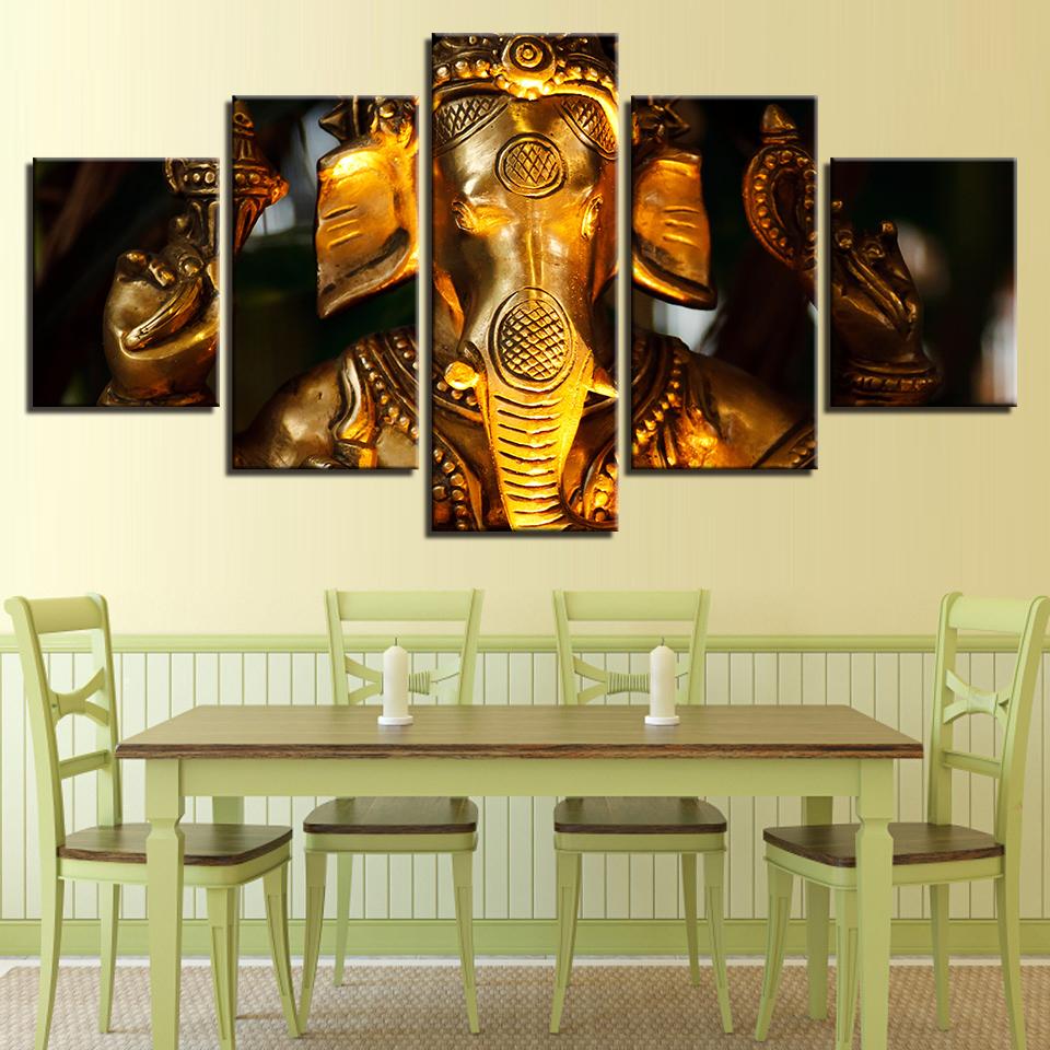 Framed 5 Panels - Ganesha