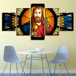 Framed 5 Panels - Jesus