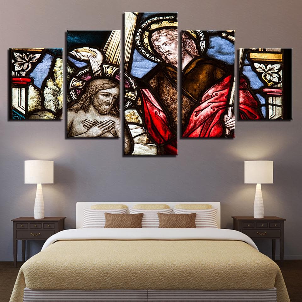 Framed 5 Panels - Jesus