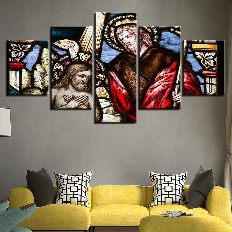 Framed 5 Panels - Jesus