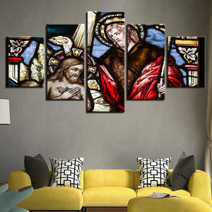Framed 5 Panels - Jesus