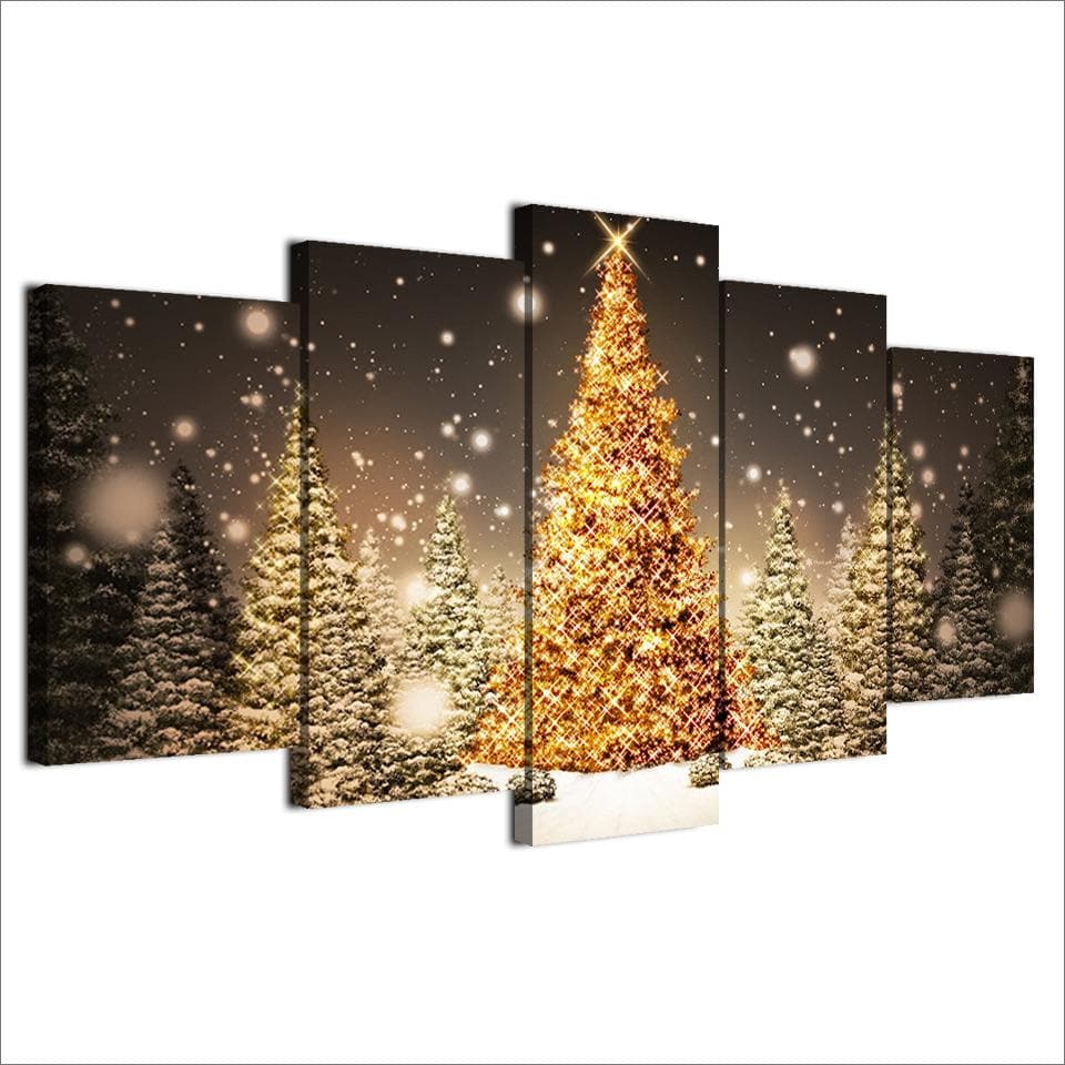 Framed 5 Panels - Christmas Tree