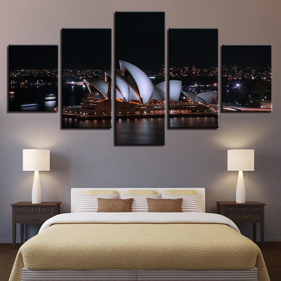 Pine Stretched  Framed 5 Panels - Sydney