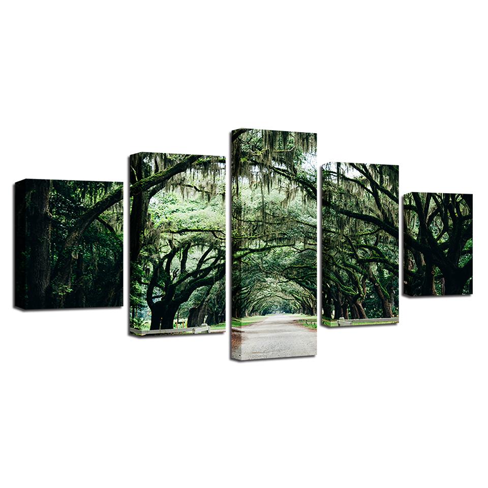 Framed 5 Panels - Forest