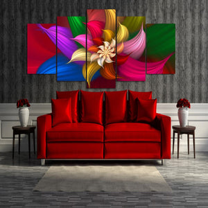Framed 5 Panels - Flower