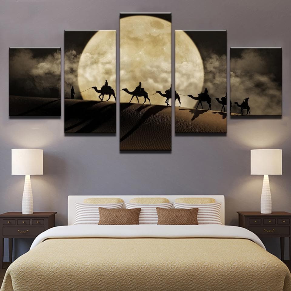 Pine Stretched  Framed 5 Panels - Desert Night Walk