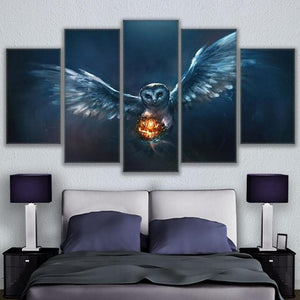 Framed 5 Panels - Owl