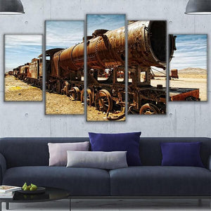 Framed 5 Panels - Train