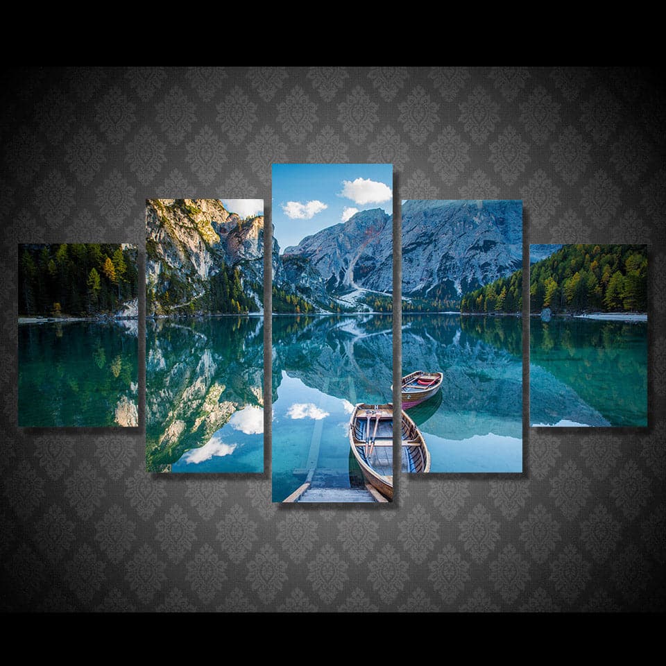 Pine Stretched  Framed 5 Panels - Landscape