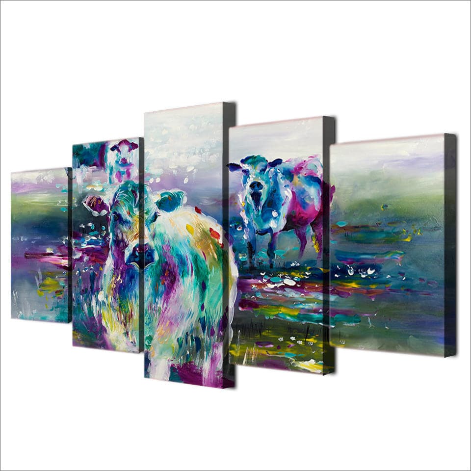 Framed 5 Panels - Sheep