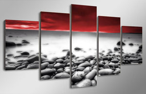Framed 5 Panels - Stone