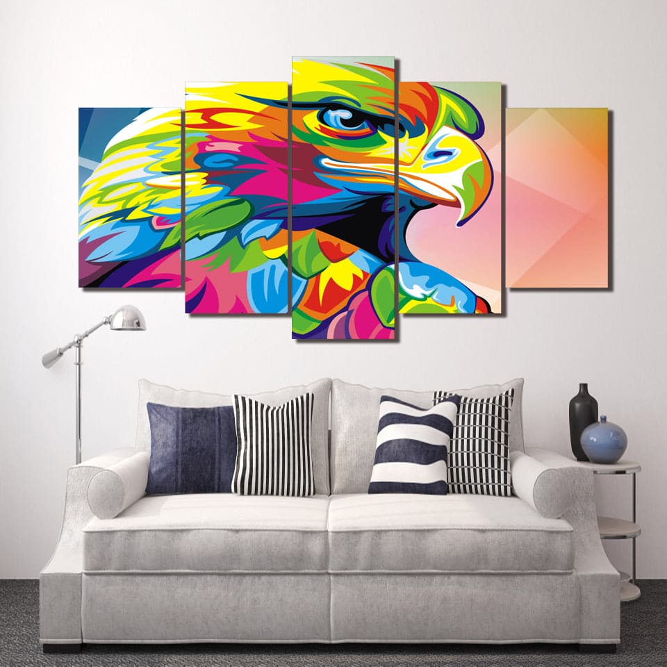 Framed 5 Panels - Eagle