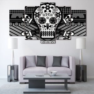 Framed 5 Panels - Skull