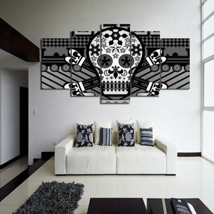 Framed 5 Panels - Skull