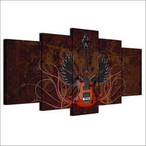 Framed 5 Panels - Guitar